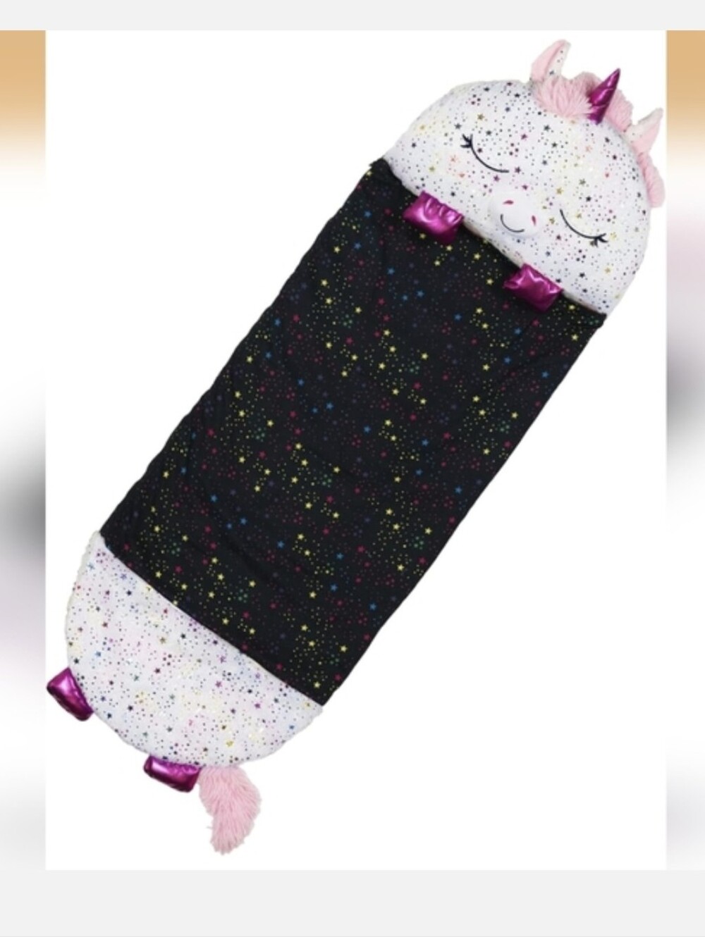 Happy Nappers Black And White Shimmer Unicorn Size Large - NEW